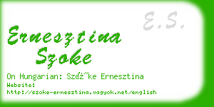 ernesztina szoke business card